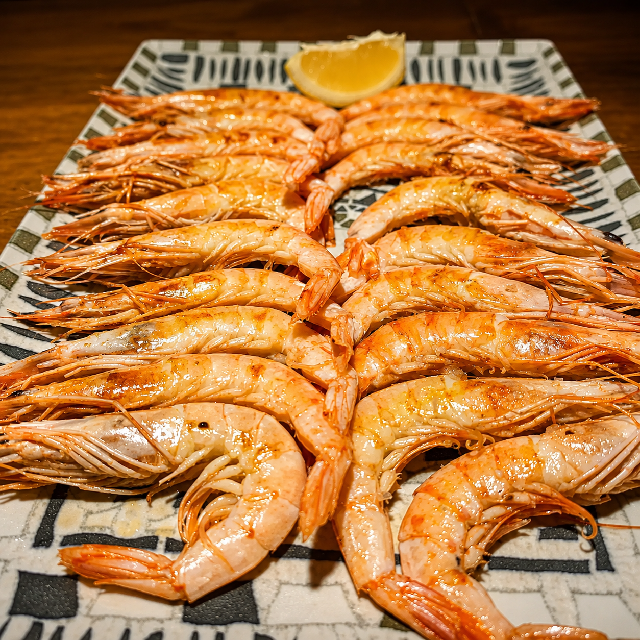 Gambones a la plancha servidos en Tapas y Pintxos Goya de Móstoles